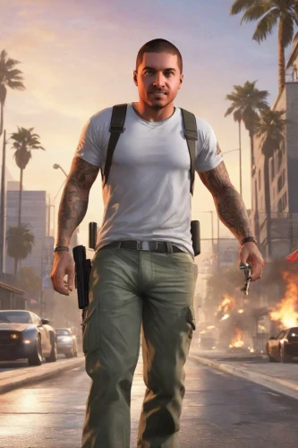 cargo pants,the game,cargo,action-adventure game,ballistic vest,shooter game,videogames,videogame,man holding gun and light,bandana background,fire background,cuba background,john doe,gi,gangstar,khaki pants,game art,background image,the face of god,background images