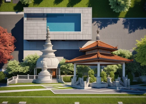 asian architecture,chinese architecture,3d rendering,buddhist temple,japanese architecture,temple fade,build by mirza golam pir,pagoda,white temple,stone pagoda,chinese temple,render,japanese garden ornament,temple,3d render,hall of supreme harmony,japanese zen garden,stupa,roof landscape,hindu temple,Photography,General,Realistic