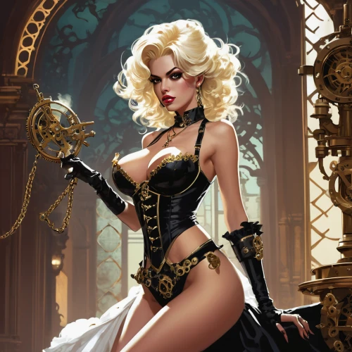 fantasy woman,sorceress,lady justice,femme fatale,fantasy art,steampunk,masquerade,the enchantress,black and gold,goddess of justice,queen of the night,golden candlestick,fairy tale character,lady of the night,priestess,celtic queen,fantasy portrait,baroque,neo-burlesque,fantasy girl,Conceptual Art,Fantasy,Fantasy 06