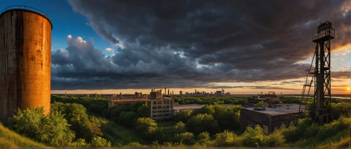 industrial landscape,ekaterinburg,industrial ruin,silo,pripyat,cooling towers,stalin skyscraper,duisburg,steel tower,panorama of helsinki,grain field panorama,gasometer,under the moscow city,grain plant,chernobyl,katowice,industrial plant,ruhr area,cooling tower,power towers,Art,Classical Oil Painting,Classical Oil Painting 05