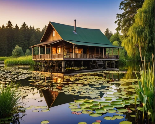 house with lake,summer cottage,house by the water,home landscape,boat house,wooden house,boathouse,log home,fisherman's house,cottage,small cabin,log cabin,floating huts,summer house,beautiful home,stilt house,house in the forest,country cottage,wooden houses,beautiful lake,Art,Artistic Painting,Artistic Painting 23