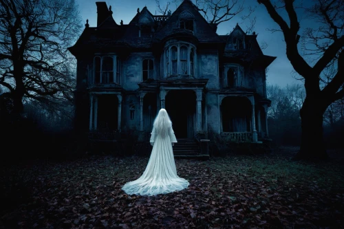 ghost castle,the haunted house,witch house,haunted house,dead bride,haunted castle,haunted,witch's house,creepy house,doll's house,abandoned house,gothic architecture,gothic style,the girl in nightie,gothic woman,dark gothic mood,haunt,haunting,asylum,gothic,Illustration,Japanese style,Japanese Style 13