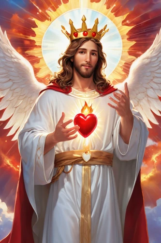 heart with crown,benediction of god the father,divine healing energy,the archangel,holy spirit,christ star,the angel with the cross,heart icon,god,archangel,angelology,uriel,praise,king david,dove of peace,holy 3 kings,golden heart,son of god,love angel,priesthood,Illustration,Japanese style,Japanese Style 01