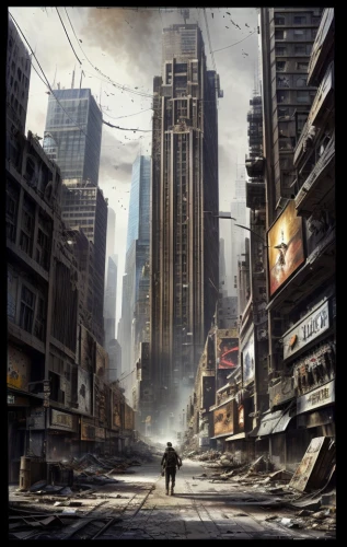 destroyed city,black city,post-apocalyptic landscape,dystopian,post apocalyptic,metropolis,apocalyptic,tall buildings,dystopia,post-apocalypse,kowloon city,sci fiction illustration,high-rises,kryptarum-the bumble bee,district 9,digital compositing,world digital painting,fallout4,city scape,financial world