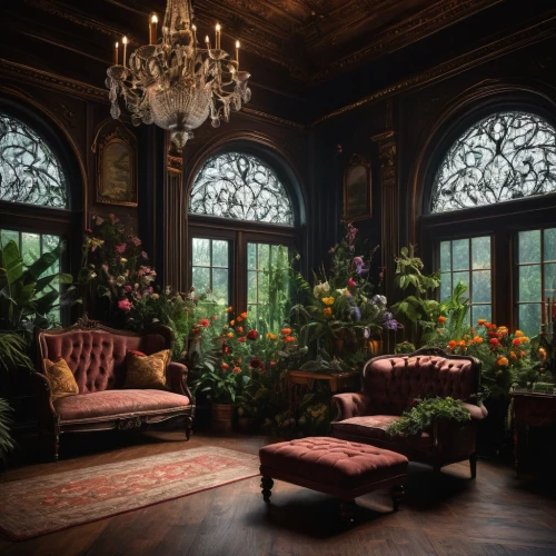dandelion hall,ornate room,sitting room,victorian style,victorian,billiard room,conservatory,living room,great room,livingroom,interior design,house plants,the living room of a photographer,interiors,interior decor,bach flower therapy,beautiful home,breakfast room,country house,vintage botanical,Photography,General,Fantasy