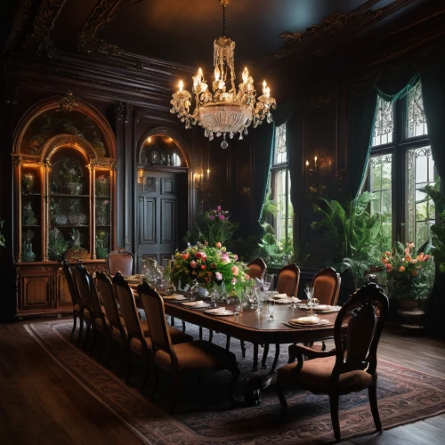 breakfast room,dining room,dining room table,ornate room,victorian table and chairs,dining table,dandelion hall,billiard room,china cabinet,danish room,interiors,victorian style,luxury home interior,great room,victorian,kitchen & dining room table,wade rooms,stately home,interior design,brownstone,Photography,General,Fantasy