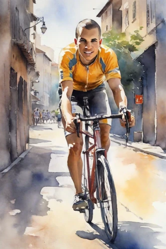 artistic cycling,cyclist,tour de france,bicycle racing,racing bicycle,road bicycle racing,bicycling,road cycling,bicycle,road bicycle,cycling,woman bicycle,road bike,bicycle ride,cyclists,bicycle jersey,italian painter,cycle sport,bycicle,oil painting,Digital Art,Watercolor
