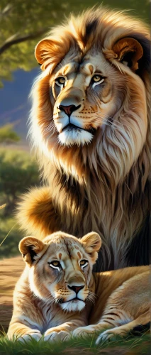 lions couple,male lions,two lion,lion father,lion with cub,lion children,lions,lionesses,panthera leo,big cats,white lion family,african lion,forest king lion,male lion,lion,felidae,lion - feline,female lion,lion number,oil painting,Conceptual Art,Oil color,Oil Color 12