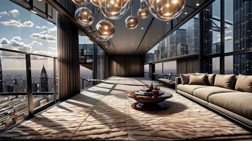 penthouse apartment,sky apartment,apartment lounge,modern living room,livingroom,living room,glass wall,great room,modern decor,contemporary decor,billiard room,modern room,skyscapers,sky space concept,luxury home interior,glass roof,interior modern design,room divider,hudson yards,loft