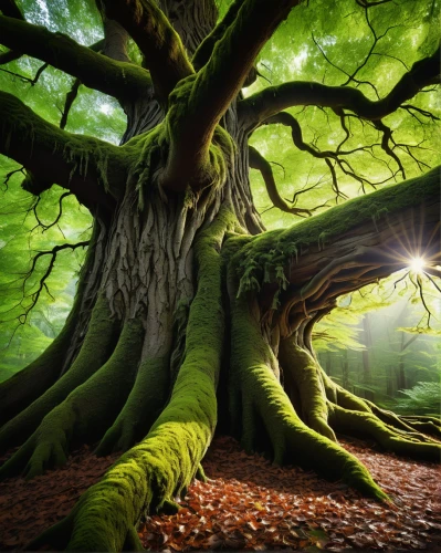 the roots of trees,celtic tree,magic tree,tree and roots,tree of life,forest tree,beech forest,oak tree,beech trees,the branches of the tree,flourishing tree,european beech,tree canopy,old-growth forest,enchanted forest,intensely green hornbeam wallpaper,rooted,fairytale forest,deciduous forest,green tree,Illustration,Realistic Fantasy,Realistic Fantasy 36