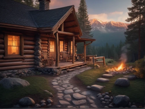 the cabin in the mountains,log cabin,summer cottage,small cabin,log home,home landscape,cottage,house in the mountains,chalet,country cottage,house in mountains,lodge,landscape background,mountain huts,house in the forest,salt meadow landscape,beautiful home,lodging,mountain hut,wooden hut,Art,Artistic Painting,Artistic Painting 43