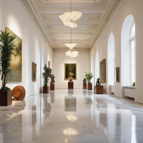 hall of nations,hallway,entrance hall,lobby,corridor,art gallery,hallway space,neoclassical,royal interior,art museum,marble palace,hall,peabody institute,wade rooms,villa farnesina,gallery,heads of royal palms,interior decor,recreation room,empty hall,Illustration,Realistic Fantasy,Realistic Fantasy 14