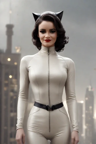 catwoman,dita,latex clothing,she-cat,evil woman,puma,feline,metropolis,head woman,kat,cgi,fran,catlike,digital compositing,cartoon cat,rubber doll,kryptarum-the bumble bee,gain,dystopian,humanoid,Photography,Cinematic