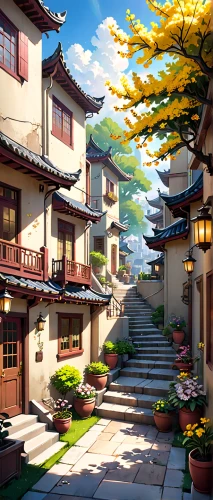 spa town,ryokan,kyoto,asian architecture,sanya,honolulu,shinto,japanese architecture,tsukemono,oriental,resort town,apartment complex,chinese architecture,beautiful buildings,hanok,neighborhood,ginkaku-ji,korean folk village,wooden houses,yunnan,Anime,Anime,Cartoon