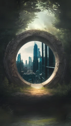 stargate,world digital painting,sci fiction illustration,baku eye,mirror of souls,crocodile eye,eye,robot eye,knothole,porthole,fantasy picture,abstract eye,photomanipulation,mystery book cover,post-apocalyptic landscape,distant vision,all seeing eye,parallel worlds,photo manipulation,dystopian