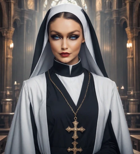 the nun,priest,seven sorrows,carmelite order,nun,gothic portrait,benedictine,catholicism,catholic,the prophet mary,archimandrite,priestess,nuns,mary 1,vestment,religious,rosary,saint,holy maria,orthodoxy,Photography,Realistic