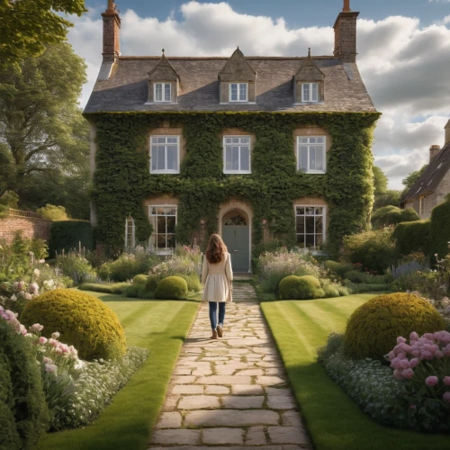 dandelion hall,cottage garden,home landscape,country house,girl in the garden,house painting,country cottage,beautiful home,the threshold of the house,doll's house,country estate,english garden,garden elevation,towards the garden,summer cottage,to the garden,house drawing,flock house,private estate,clove garden,Photography,General,Natural