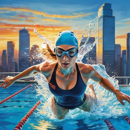 female swimmer,swimmer,finswimming,breaststroke,open water swimming,triathlon,swimmers,sprint woman,freestyle swimming,swimming technique,swimming people,modern pentathlon,underwater sports,butterfly stroke,young swimmers,swim cap,swimming goggles,endurance sports,olympic summer games,backstroke,Conceptual Art,Oil color,Oil Color 24