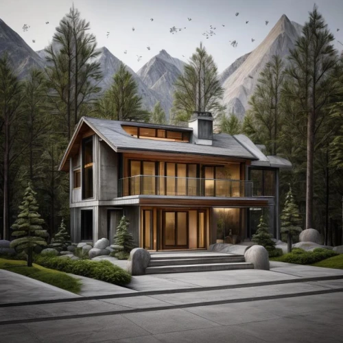 house in the mountains,house in mountains,eco-construction,modern house,the cabin in the mountains,mid century house,3d rendering,alpine style,mountain huts,mountain hut,chalet,luxury home,timber house,beautiful home,build by mirza golam pir,luxury property,wooden house,log cabin,modern architecture,house in the forest,Architecture,Villa Residence,Masterpiece,Elemental Modernism