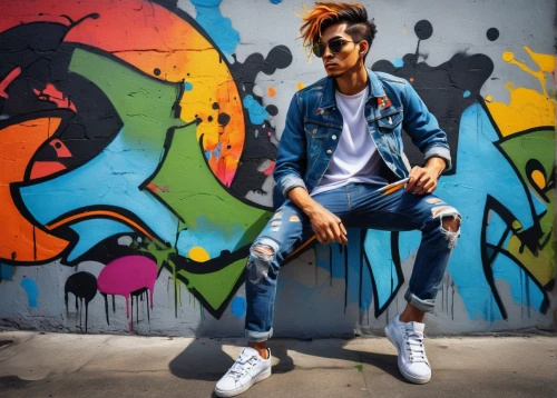 concrete background,blue shoes,jeans background,young model istanbul,painted wall,graffiti,graffiti splatter,street fashion,ripped jeans,hipster,boys fashion,color wall,colorful background,fashion street,stylograph,denim background,shoes icon,concrete wall,street artist,brick background,Illustration,American Style,American Style 09