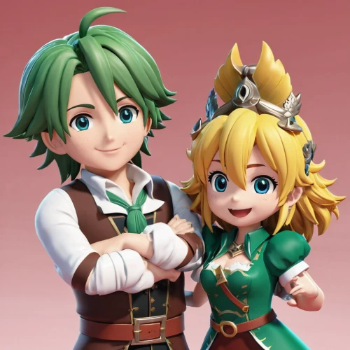 christmas banner,prince and princess,little boy and girl,alm,boy and girl,kawaii children,easter banner,valentine banner,father and daughter,reizei,kotobukiya,chibi children,figurines,link,husband and wife,game characters,hands holding,links,wife and husband,elves,Unique,3D,3D Character