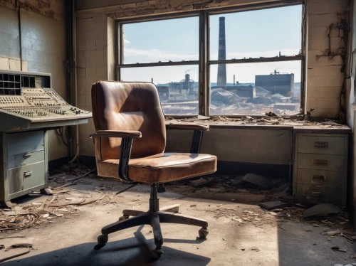 luxury decay,barber chair,abandoned room,office chair,abandoned places,urbex,the living room of a photographer,old chair,abandoned,disused,lost places,post-apocalypse,dilapidated,derelict,abandoned place,school desk,holy spirit hospital,abandonded,secretary desk,abandoned factory,Photography,General,Realistic