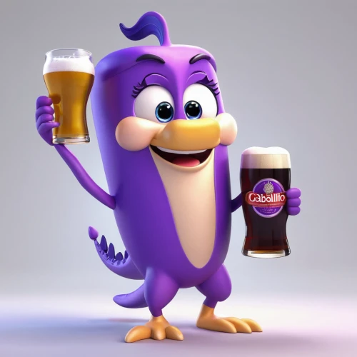grape pergel,beer cocktail,mascot,purple,to the grape,grape must,purple background,grape juice,the mascot,cute cartoon character,taro,wall,brinjal,grape,purple rizantém,colada morada,crown render,tangelo,no purple,knuffig,Unique,3D,3D Character
