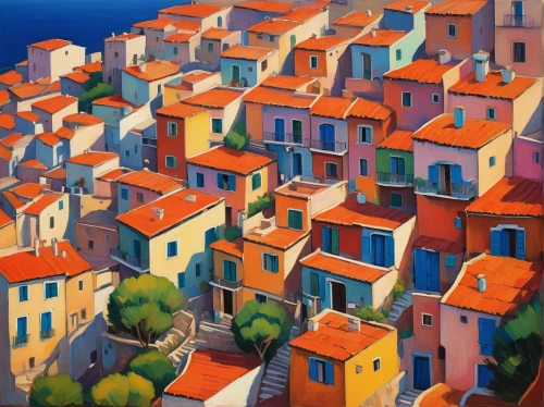 cinque terre,portofino,liguria,manarola,colorful city,italian painter,burano,mediterranean,provence,positano,marseille,tuscan,dubrovnik,dubrovnic,scilla,carol colman,dubrovnik city,genoa,santorini,vernazza,Art,Artistic Painting,Artistic Painting 36