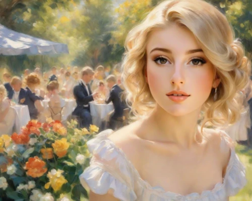 romantic portrait,girl in flowers,fantasy portrait,world digital painting,blonde woman,girl in the garden,beautiful girl with flowers,jessamine,the blonde in the river,photo painting,fantasy picture,blonde girl,mystical portrait of a girl,blond girl,flower girl,young woman,oil painting,digital painting,cinderella,art painting