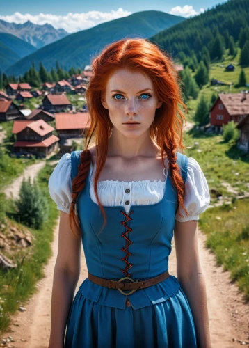 celtic woman,bavarian swabia,carpathians,bodice,red-haired,celtic queen,redhead doll,bavarian,heidi country,redheads,redhair,merida,transylvania,styria,eufiliya,bavaria,hipparchia,country dress,fairy tale character,transilvania