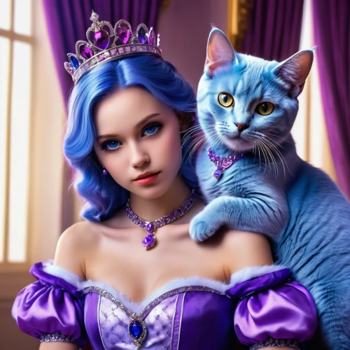 cat with blue eyes,blue eyes cat,princess sofia,cinderella,blue enchantress,princesses,elsa,doll cat,fairy tale character,boast,alice,fairytale characters,fantasy picture,la violetta,prince and princess,royal,jasmine blue,princess,holly blue,blue violet,Photography,General,Realistic