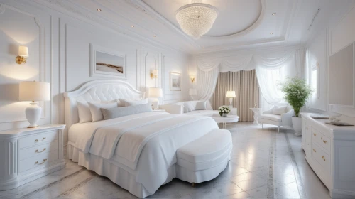 ornate room,3d rendering,bridal suite,guest room,bedroom,luxury home interior,great room,luxury bathroom,interior decoration,sleeping room,luxury hotel,interior design,white room,modern room,danish room,room newborn,neoclassical,luxury property,luxurious,render,Photography,General,Realistic