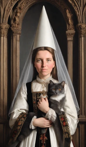 portrait of christi,saint therese of lisieux,gothic portrait,cat sparrow,napoleon cat,cat child,priest,the abbot of olib,priesthood,saint nicolas,orthodoxy,metropolitan bishop,nun,archimandrite,hieromonk,cat image,child portrait,the prophet mary,cat european,priestess,Photography,Natural