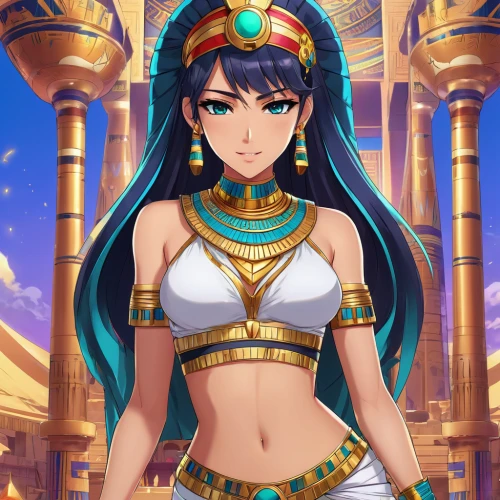 cleopatra,pharaonic,ancient egyptian girl,ancient egypt,pharaoh,ancient egyptian,maya,egyptian,arabian,karnak,goddess of justice,nile,egyptian temple,artemis temple,tiki,ramses ii,rem in arabian nights,horus,pharaohs,kosmea,Illustration,Japanese style,Japanese Style 03