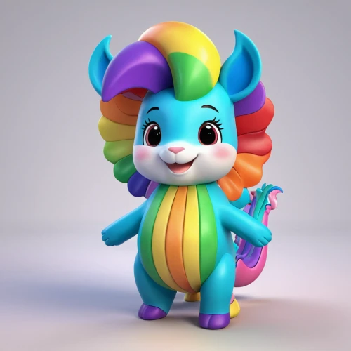 rainbow unicorn,rainbow rabbit,raimbow,cute cartoon character,unicorn and rainbow,3d rendered,3d render,3d model,my little pony,rainbow pencil background,rainbow background,mascot,wind-up toy,bonbon,stuff toy,plush figure,baby toy,knuffig,3d teddy,the mascot,Unique,3D,3D Character