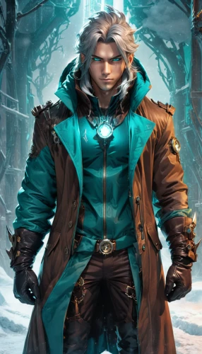 male elf,father frost,iceman,star-lord peter jason quill,male character,game illustration,infinite snow,eternal snow,turquoise leather,dodge warlock,heroic fantasy,winter background,sci fiction illustration,eskimo,turquoise wool,cg artwork,suit of the snow maiden,hamelin,the wanderer,tundra,Photography,Artistic Photography,Artistic Photography 15