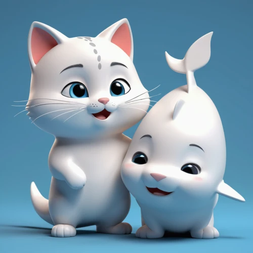 cute cartoon image,cute cartoon character,two cats,cute animals,cartoon cat,cute cat,cat family,white cat,kittens,little boy and girl,cute animal,anthropomorphized animals,cat lovers,baby cats,felines,lilo,doll cat,two friends,cats,cattles,Unique,3D,3D Character