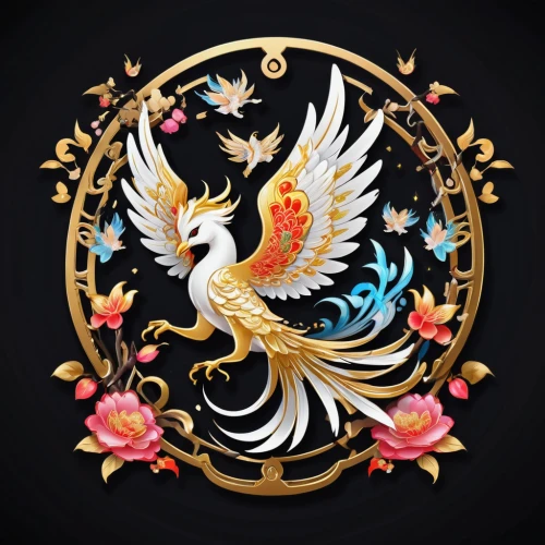 phoenix rooster,pegasus,zodiac sign libra,ornamental bird,constellation swan,zodiac sign gemini,gryphon,kr badge,life stage icon,an ornamental bird,the zodiac sign pisces,fairy tale icons,dove of peace,horoscope pisces,chinese icons,dragon design,floral and bird frame,heraldic,emblem,chinese horoscope,Unique,Design,Sticker