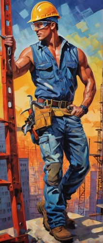 ironworker,construction worker,blue-collar worker,construction industry,blue-collar,construction workers,builder,heavy construction,tradesman,construction company,hardhat,contractor,hard hat,construction machine,steelworker,miner,engineer,cable innovator,construction helmet,handyman,Conceptual Art,Oil color,Oil Color 25