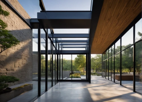 corten steel,daylighting,glass facade,structural glass,archidaily,frame house,modern architecture,glass wall,cubic house,ruhl house,mid century house,timber house,folding roof,glass panes,sliding door,glass roof,modern house,mirror house,aileron,walkway,Illustration,Black and White,Black and White 26