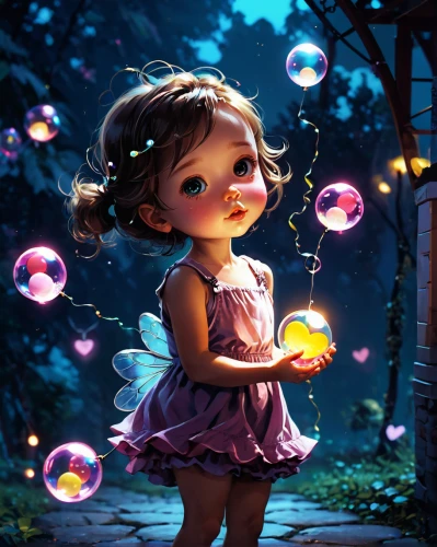 little girl with balloons,little girl fairy,bubbles,fireflies,fairy lanterns,soap bubbles,soap bubble,girl with speech bubble,child fairy,little girl in pink dress,little girl twirling,bubble blower,children's background,fairy dust,little girl with umbrella,fantasy picture,cute cartoon image,mystical portrait of a girl,bubble,fairy galaxy,Conceptual Art,Fantasy,Fantasy 06