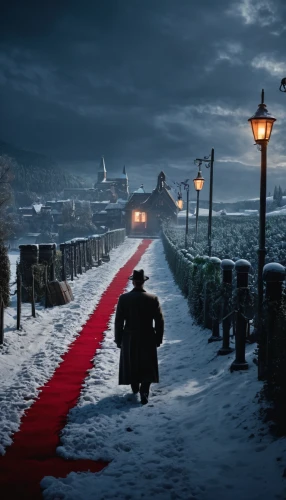 arrival,christmas trailer,digital compositing,the stake,christmas carol,the red square,glory of the snow,cinematic,red carpet,red coat,premiere,filmjölk,grindelwald,christmas movie,overcoat,overlook,photo manipulation,photoshop manipulation,see you again,before the dawn,Photography,General,Fantasy