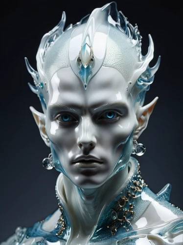 ice queen,iceman,white walker,icemaker,the snow queen,ice,poseidon god face,ice princess,eternal snow,suit of the snow maiden,male elf,father frost,ice crystal,ice planet,blue snowflake,white rose snow queen,sculpt,avatar,frost,water glace,Photography,Artistic Photography,Artistic Photography 03