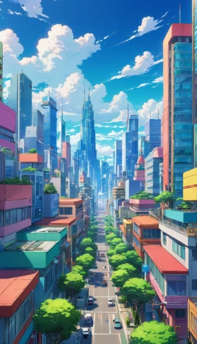 colorful city,honolulu,cityscape,tokyo city,city trans,fantasy city,shinjuku,sky city,tokyo,city,cities,skyscraper town,city scape,skyline,city view,sky apartment,city highway,city skyline,city cities,the city,Illustration,Japanese style,Japanese Style 03