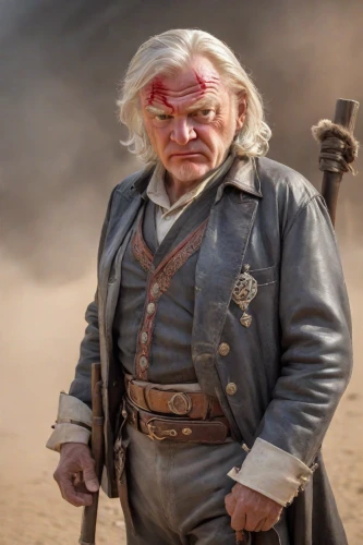 baron munchausen,red cloud,tyrion lannister,dwarf sundheim,chief cook,viewing dune,witcher,dune,geppetto,musketeer,genghis khan,haighlander,gunfighter,newt,hobbit,rob roy,athos,drover,patriot,elderly man,Photography,Realistic