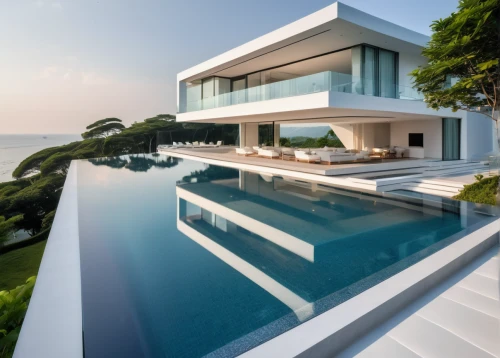 luxury property,modern house,modern architecture,pool house,infinity swimming pool,luxury home,luxury real estate,house by the water,holiday villa,beautiful home,dunes house,tropical house,beach house,mansion,ocean view,cube house,roof top pool,summer house,private house,beachhouse,Illustration,Realistic Fantasy,Realistic Fantasy 19