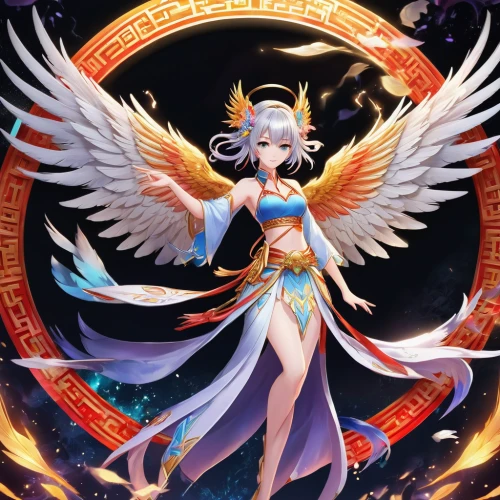 fire angel,phoenix,goddess of justice,archangel,garuda,alibaba,uriel,athena,celestial event,angelology,angel wing,the archangel,angel’s tear,angel,zodiac sign libra,pegasus,guardian angel,cassiopeia,show off aurora,business angel,Illustration,Japanese style,Japanese Style 03