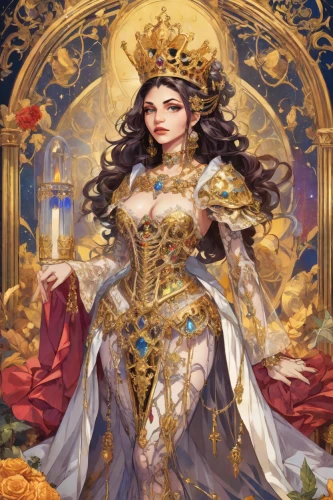 golden crown,queen of the night,baroque angel,queen crown,goddess of justice,sun bride,oriental princess,rosa ' amber cover,artemisia,gold crown,venetia,heart with crown,golden wreath,queen s,zodiac sign libra,vanessa (butterfly),the prophet mary,mary-gold,celtic queen,queen anne,Digital Art,Anime