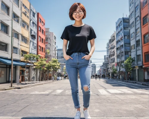 isolated t-shirt,anime japanese clothing,girl in t-shirt,long-sleeved t-shirt,advertising clothes,gangneoung,apgujeong,uji,women clothes,korea,girl in a long,fashion street,tshirt,miso,uniqlo,asian semi-longhair,women fashion,jeans pattern,phuquy,songpyeon,Illustration,Japanese style,Japanese Style 18