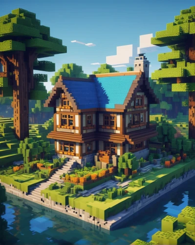 log home,summer cottage,popeye village,house by the water,cottage,alpine village,house with lake,wooden houses,floating islands,wooden house,aurora village,log cabin,house in the forest,little house,floating island,country estate,mushroom island,knight village,tavern,mountain settlement,Illustration,Realistic Fantasy,Realistic Fantasy 07